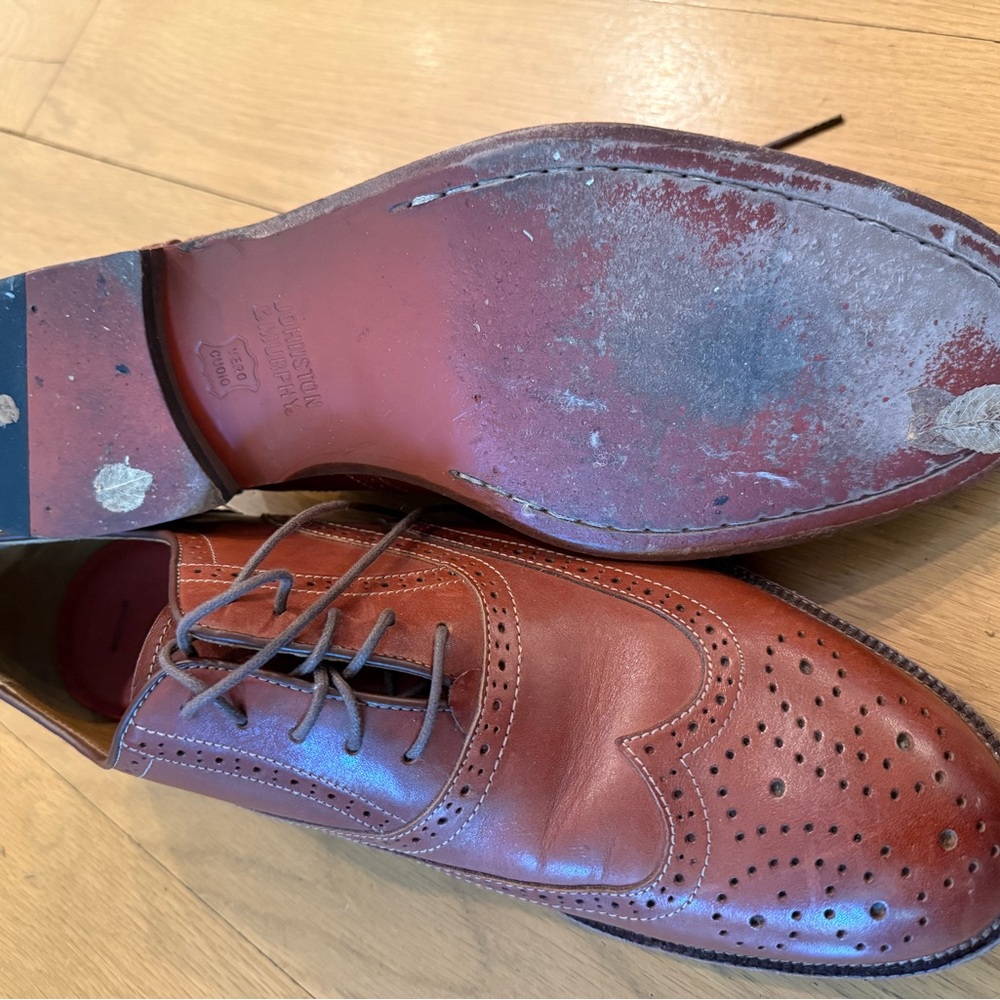 Men's Brown Leather Wingtip Shoes